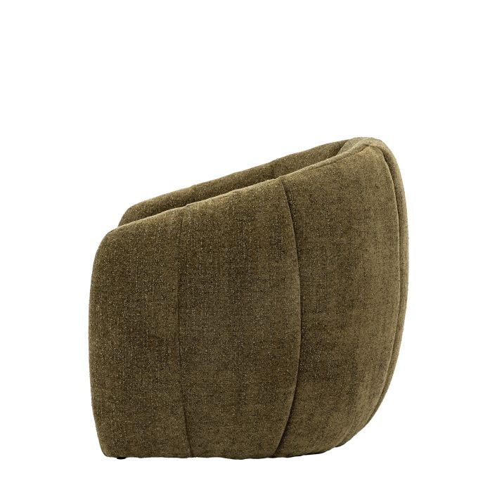Huntley Moss Green Textured Fabric Tub Chair