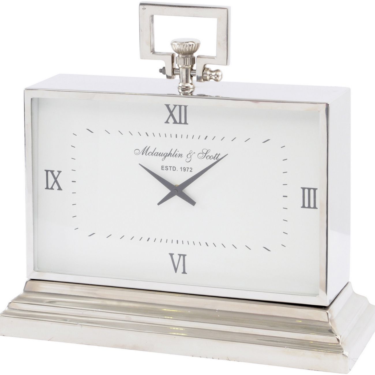 Large Aluminium Rectangular Clock 47cm x 43cm