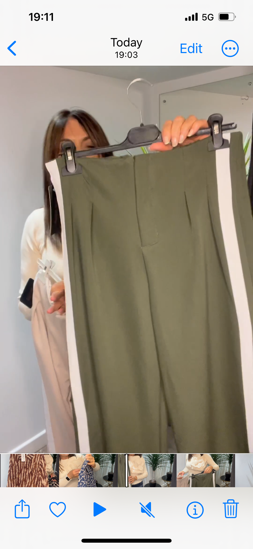 Side stripe Zip Front Pants with Elasticated Back Panel - Beige or Khaki