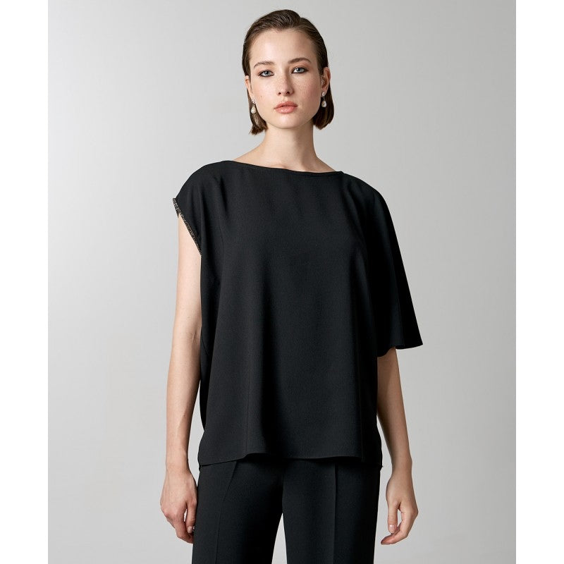 Access Fashion Asymetric Diamanté Sleeve Blouse