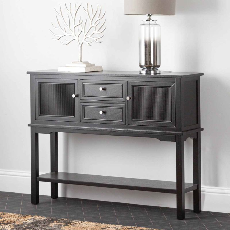 Ashton Black 2 Door Side Sideboard - Gold & Silver Handles Included