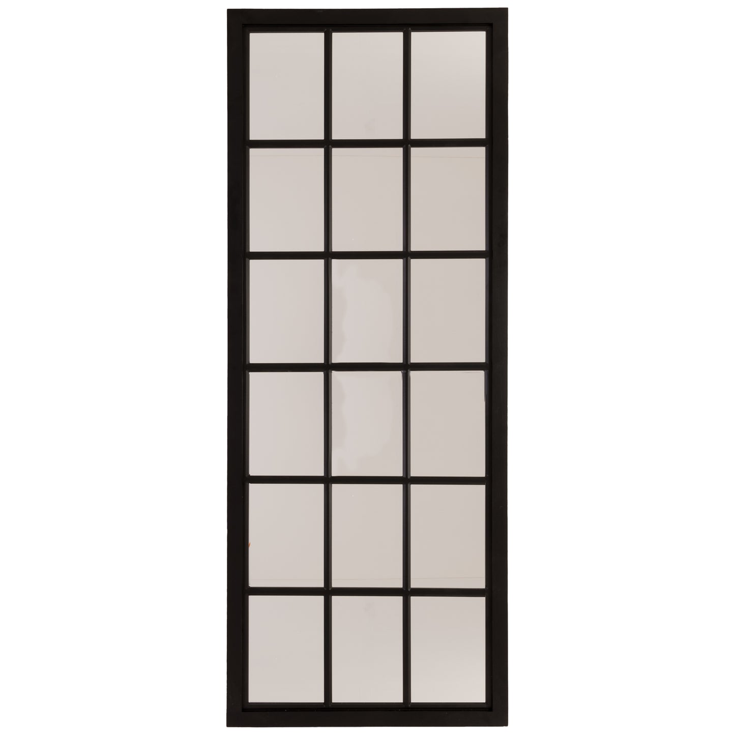 Tall Black Wooden Window Mirror - 70 x 180