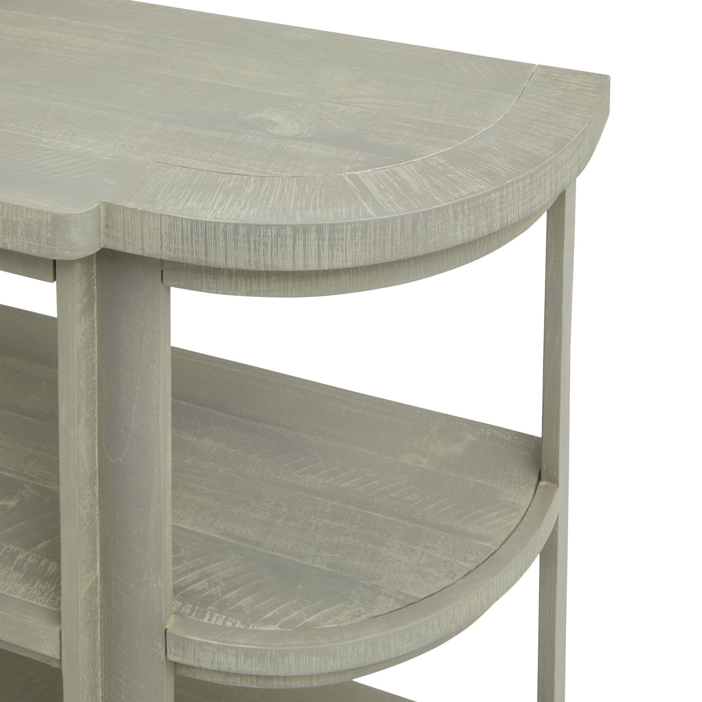 Saltaire 2 Shelf Half Moon Console Table