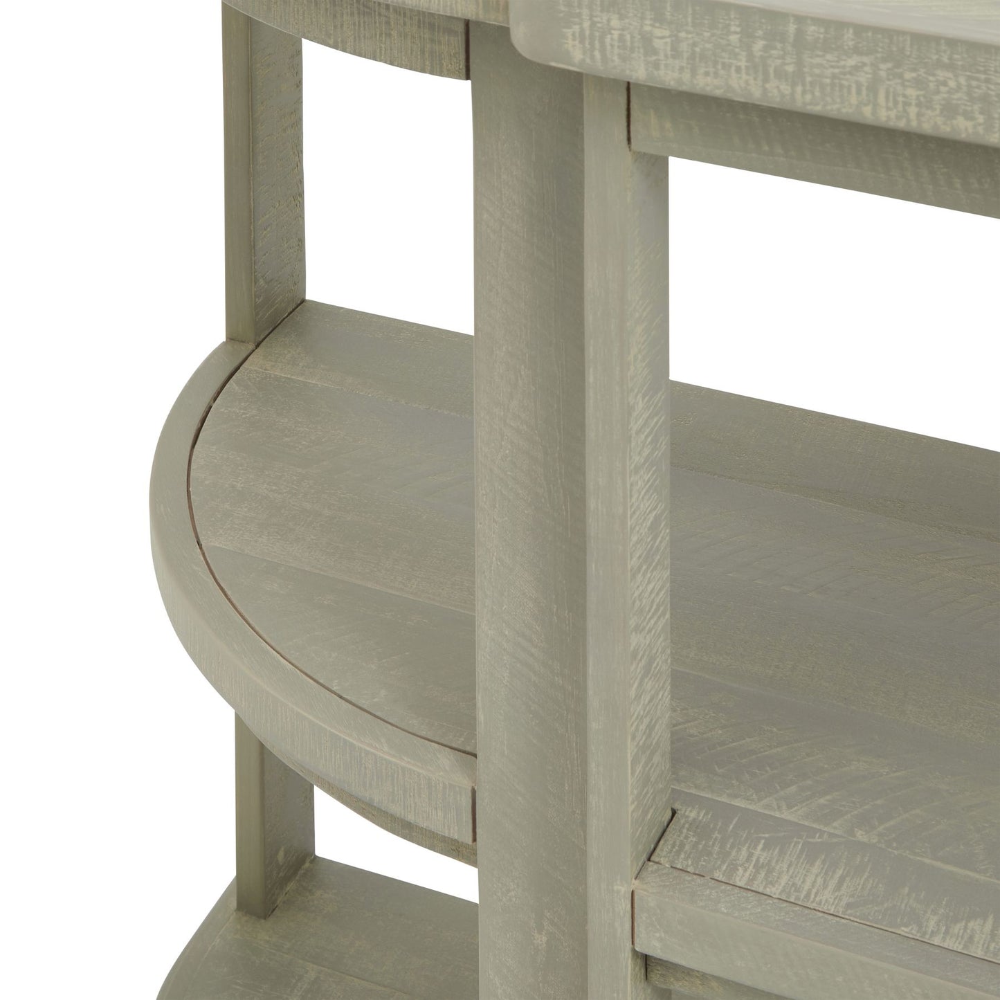 Saltaire 2 Shelf Half Moon Console Table