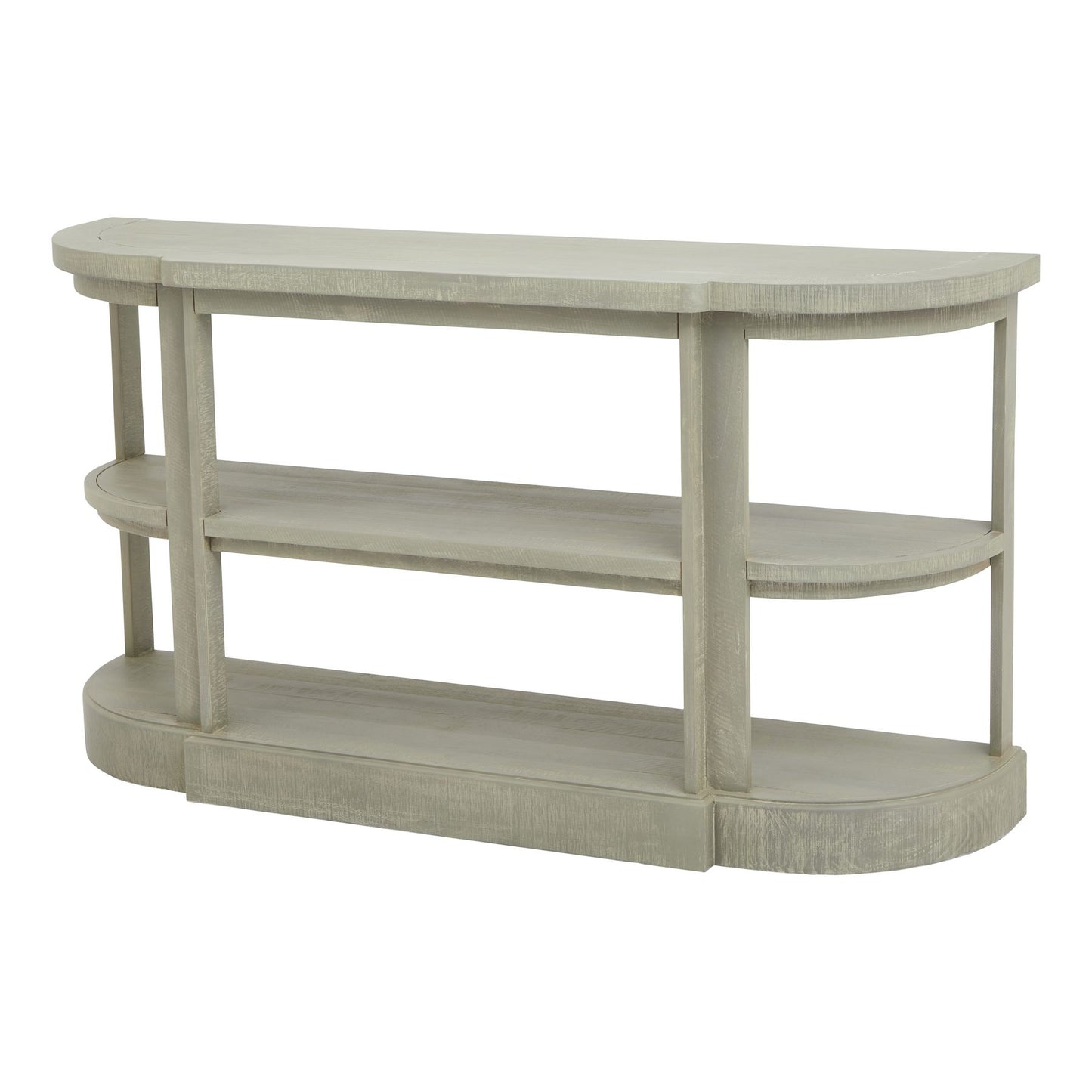 Saltaire 2 Shelf Half Moon Console Table