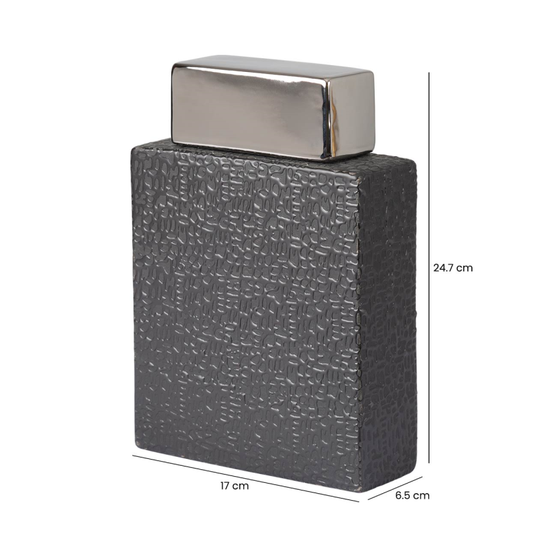 Black Textured Ceramic Ginger Jar- 2 sizes