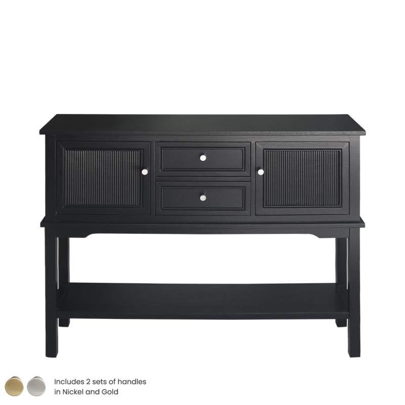 Ashton Black 2 Door Side Sideboard - Gold & Silver Handles Included