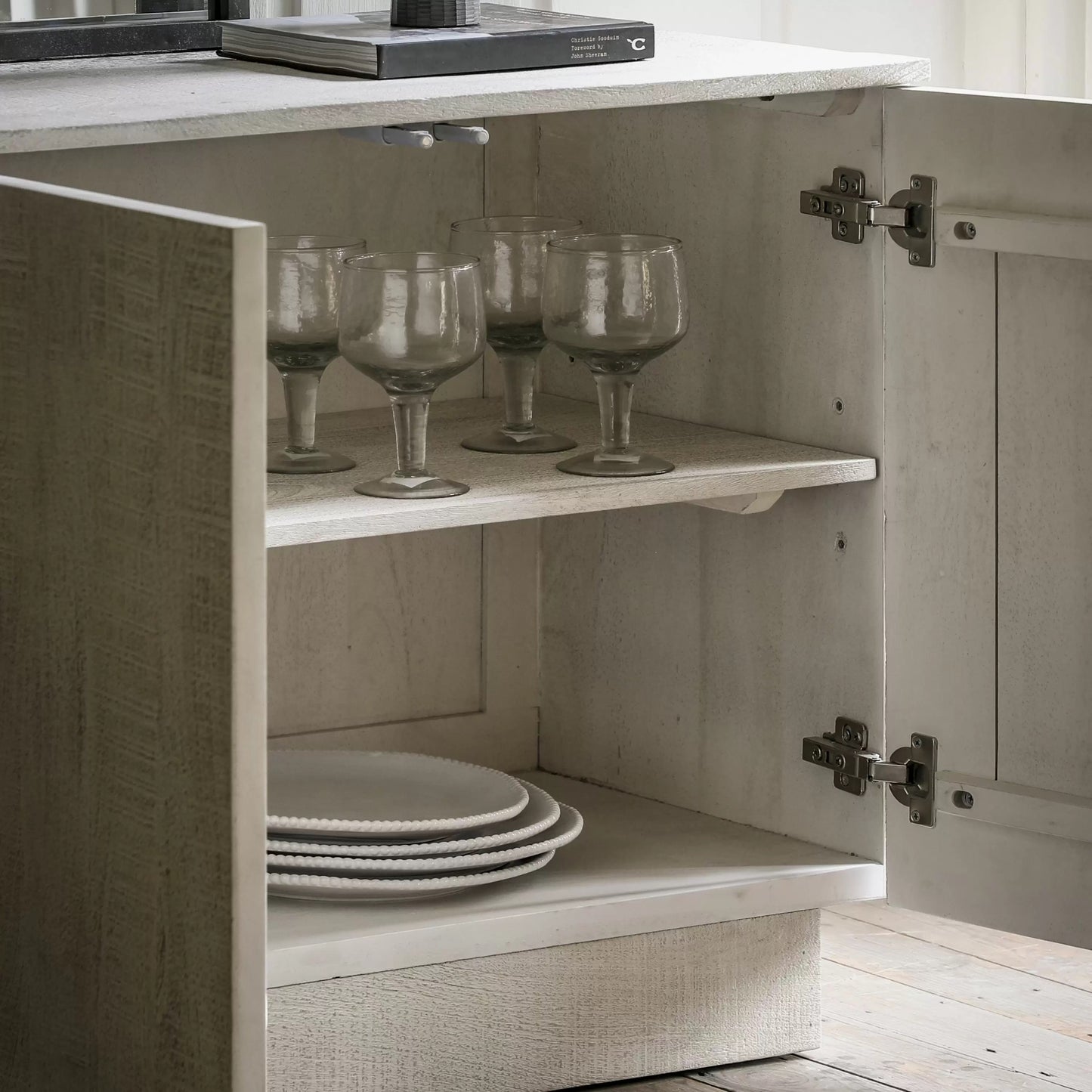 Delta 4 Door Sideboard - Whitewash