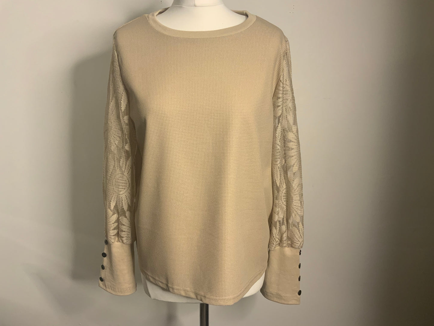 Lace Sleeve Button Top
