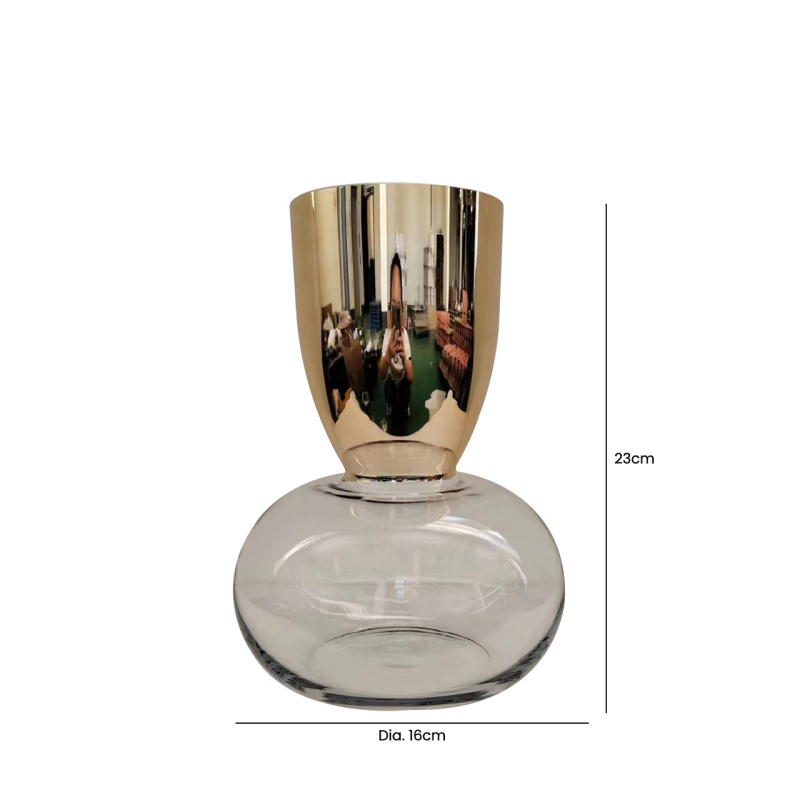 Gold & Clear Base Glass Vase - 3 Size Options