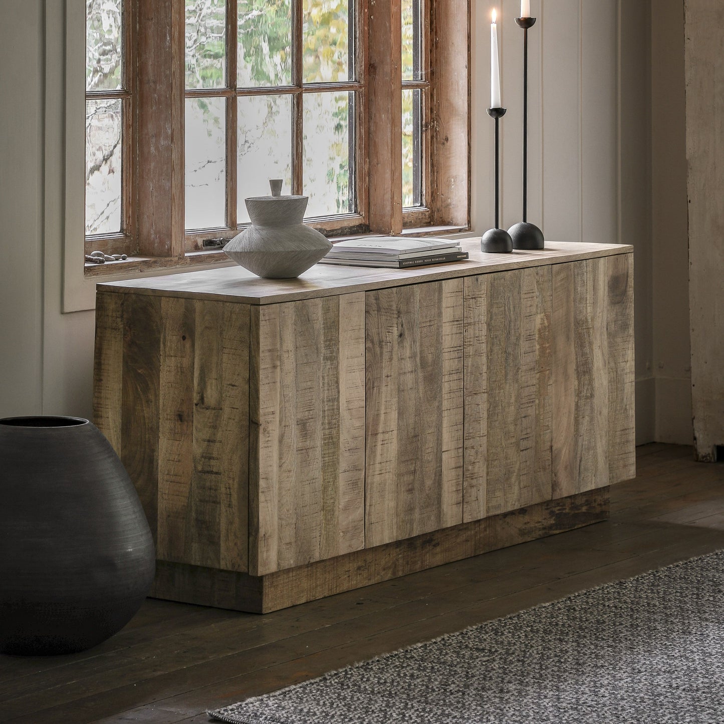 Delta 4 Door Sideboard - Natural Wood