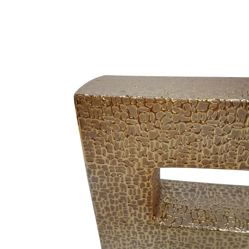 Gold Textured Ceramic Vase - 42cm x 30cm