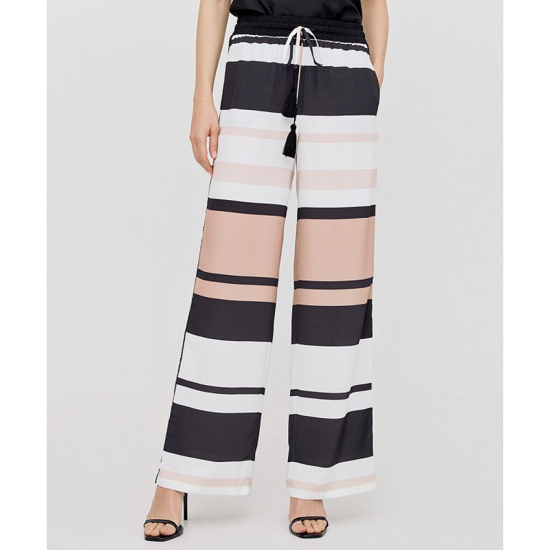 Access Fashion Striped Trousers with Sequin Panel
