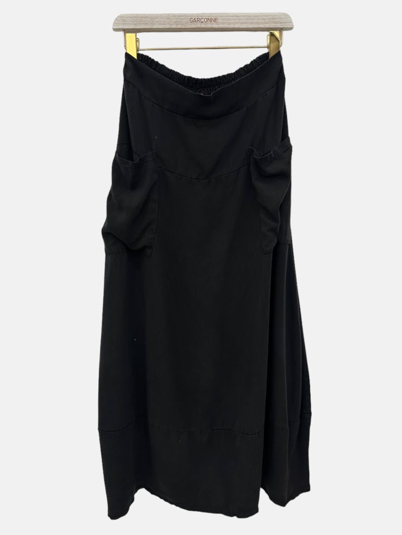 Made in Italy Long stretch Skirt with Feature Side Pockets