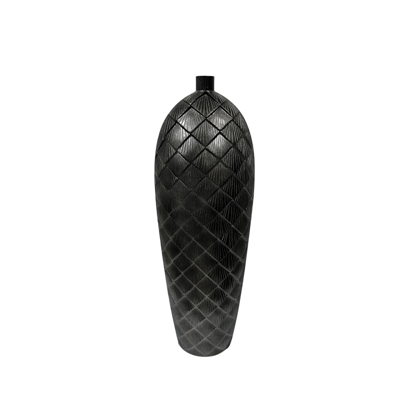 Aria Gunmetal Grey Polyresin Vase - 2 Sizes - 61cm & 94cm