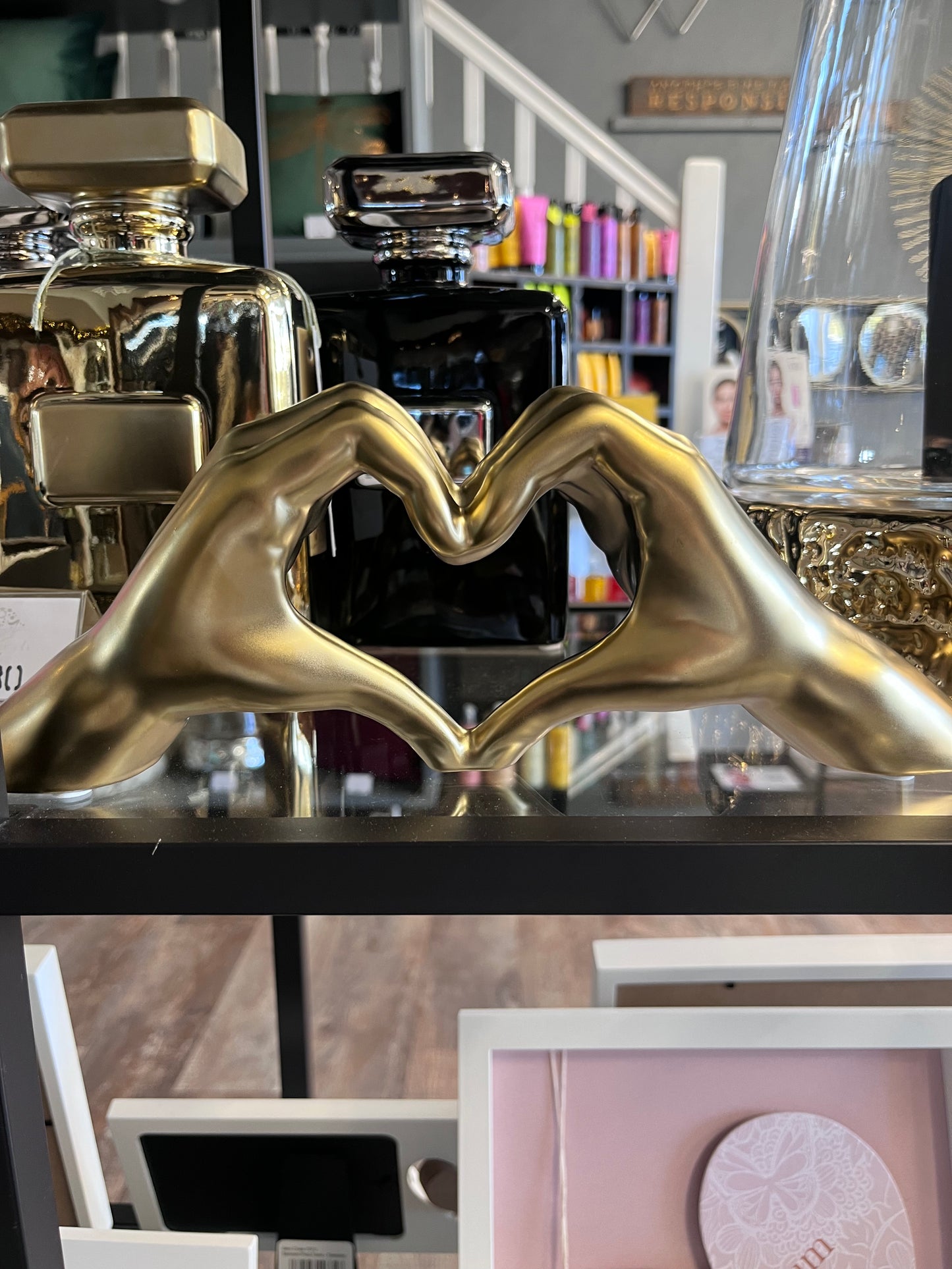 Holding Hearts Hand Sculpture