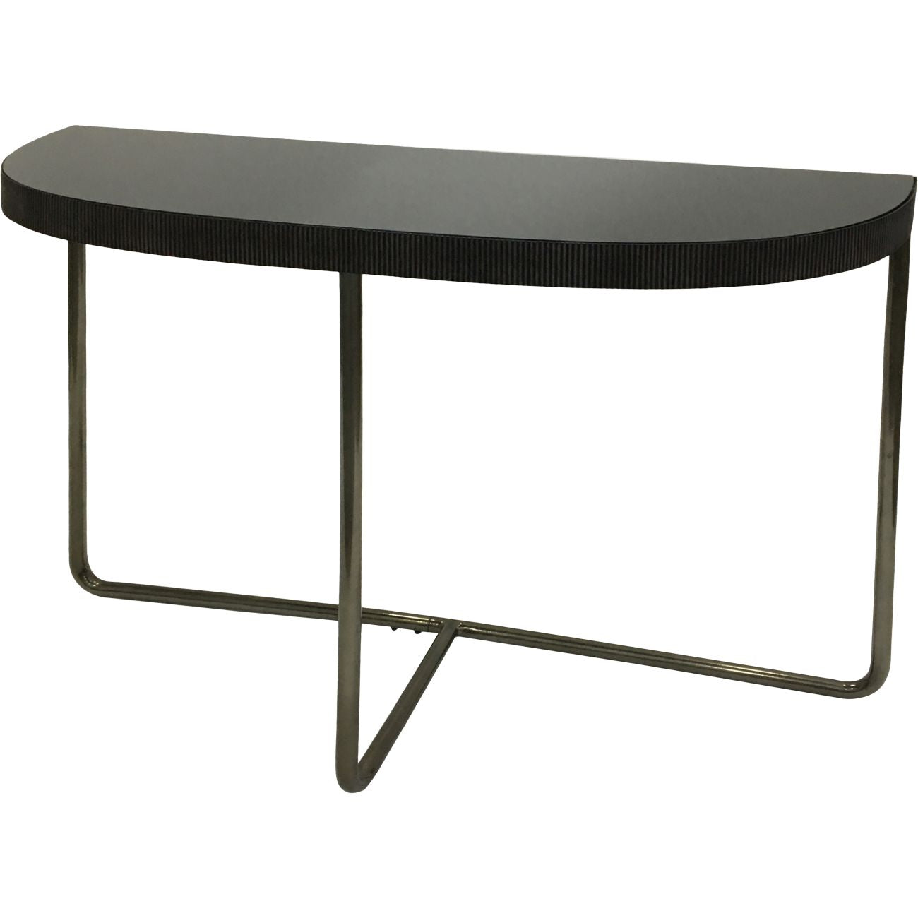 Libra Interiors Knightsbridge Half Moon Console Table with Black Tinted Glass