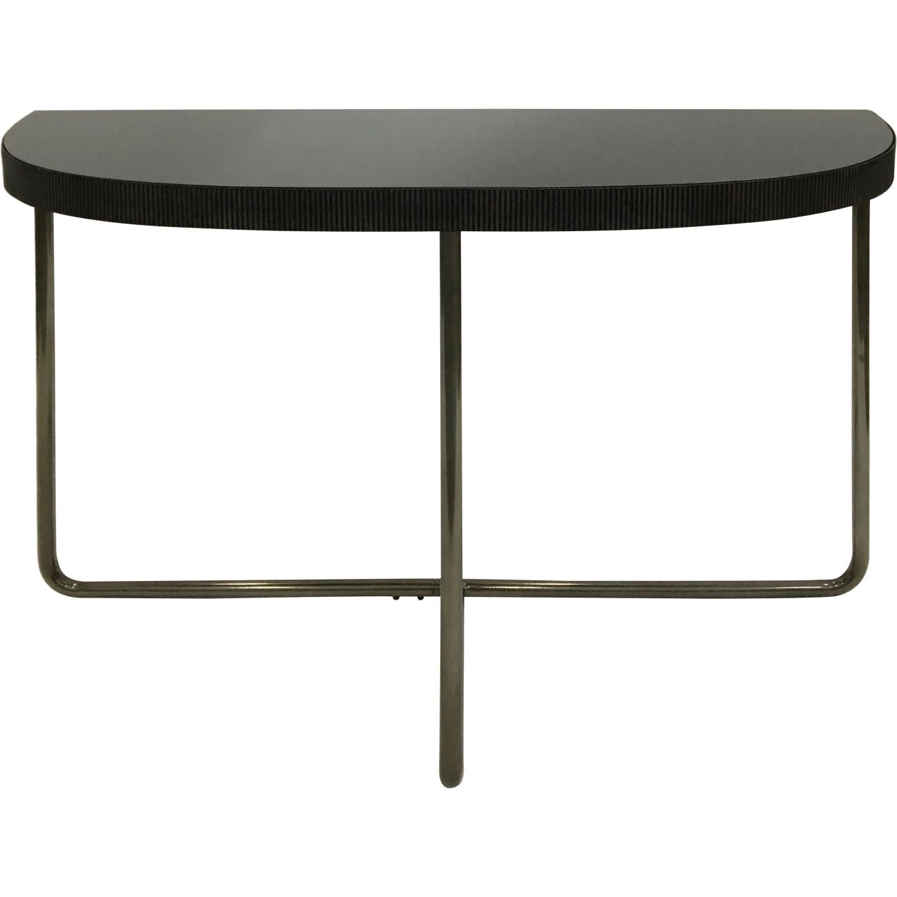 Libra Interiors Knightsbridge Half Moon Console Table with Black Tinted Glass
