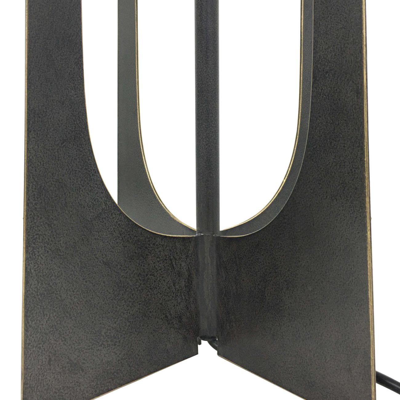 Libra Hammered Iron Table Lamp Gilded Oak with Irish Linen Shade