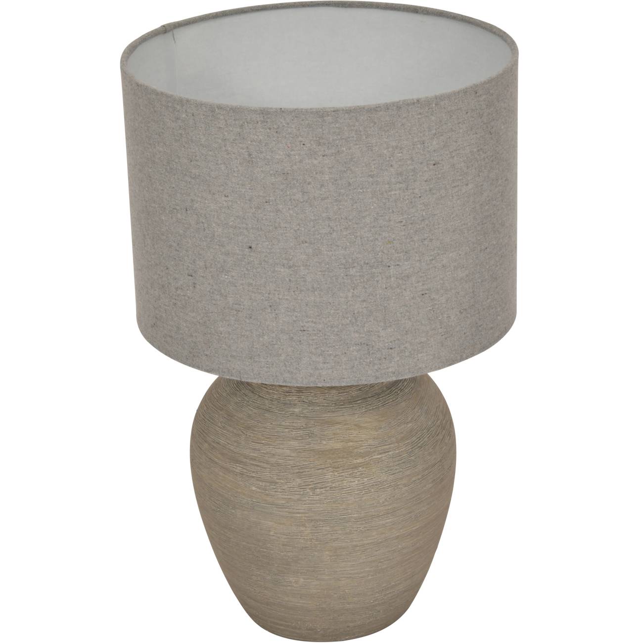 Baslow Etched Grey Large Ceramic Lamp with Shade - 38 x 38 x 57.5