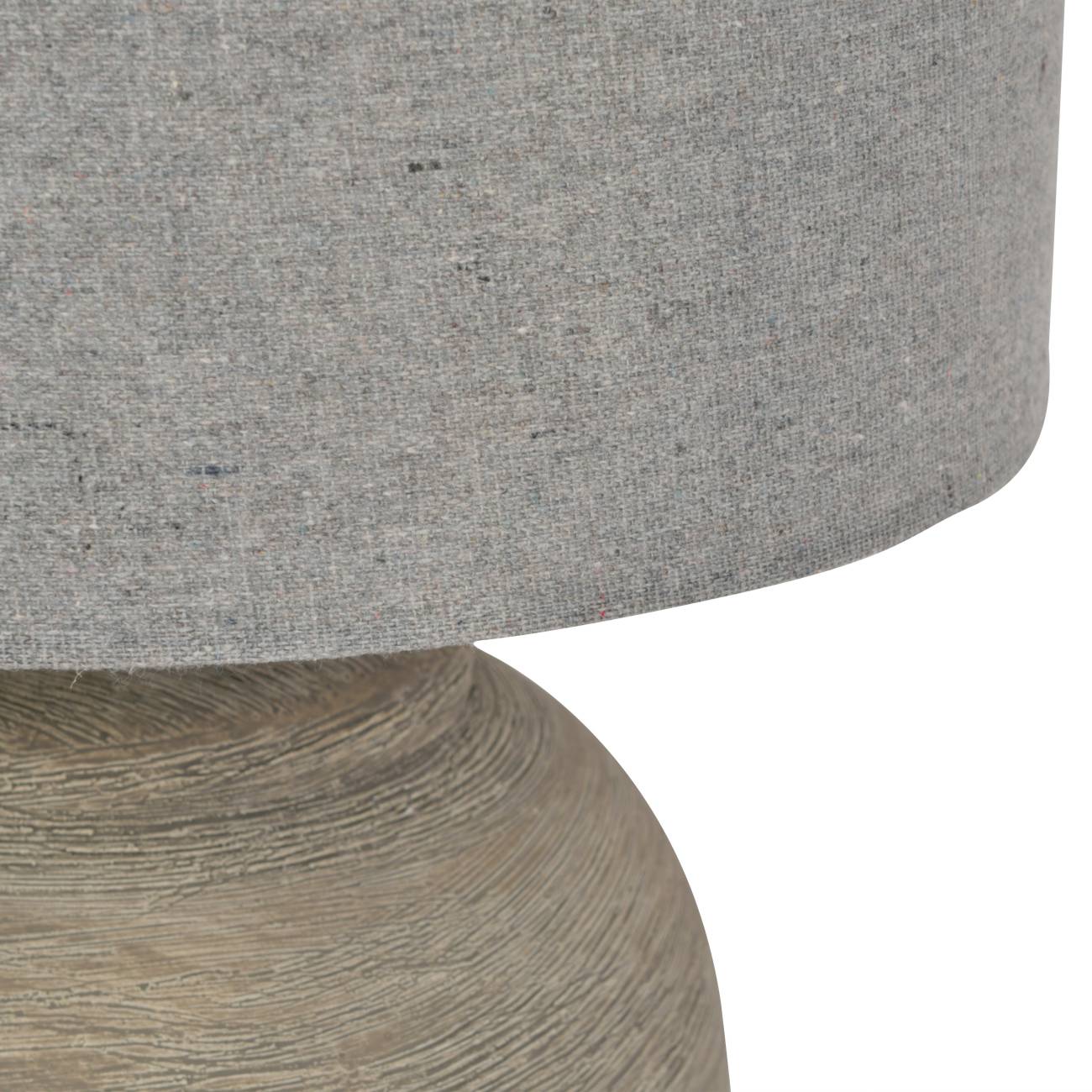 Baslow Etched Grey Large Ceramic Lamp with Shade - 38 x 38 x 57.5