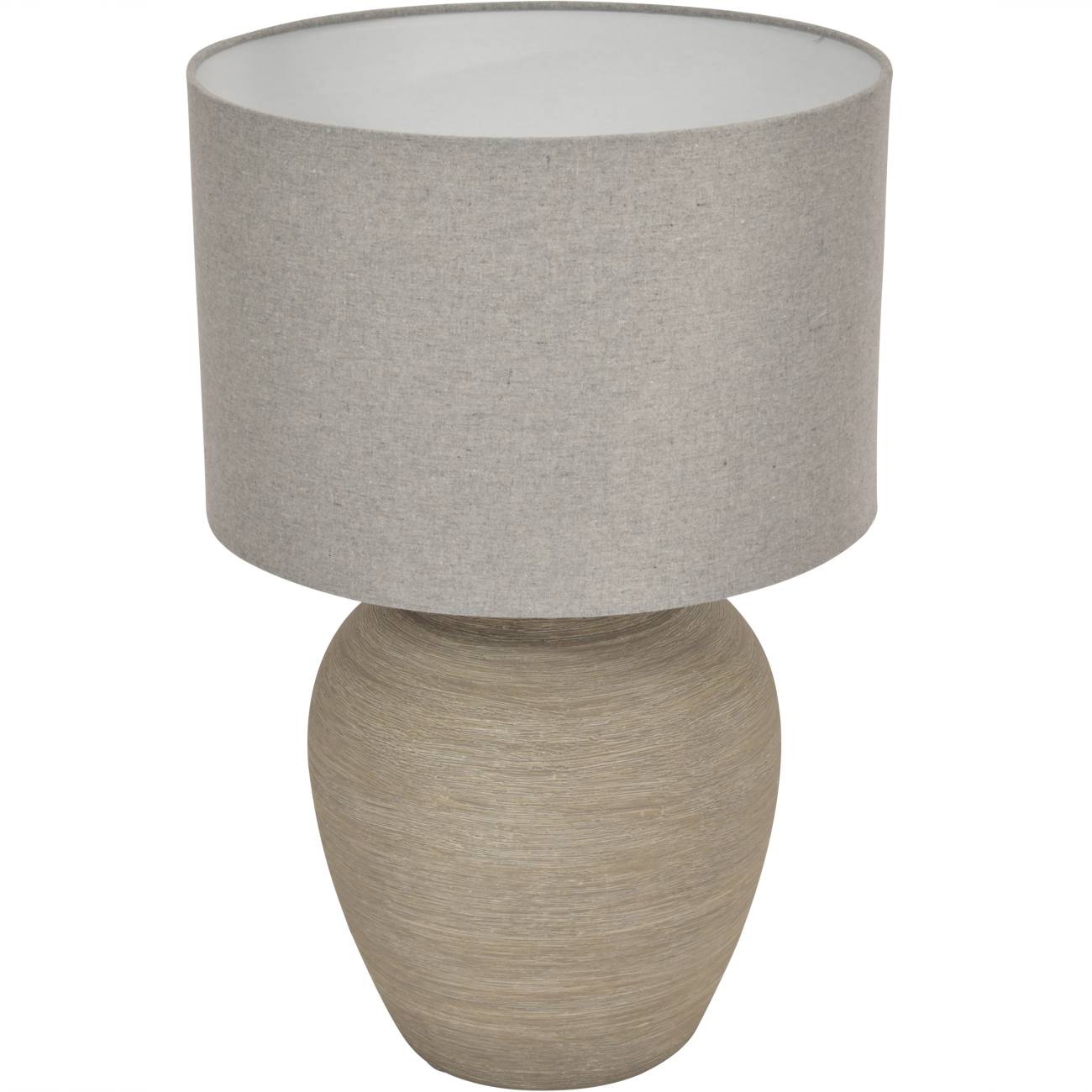 Baslow Etched Grey Small Ceramic Lamp with Shade - 28 x 28 x 43