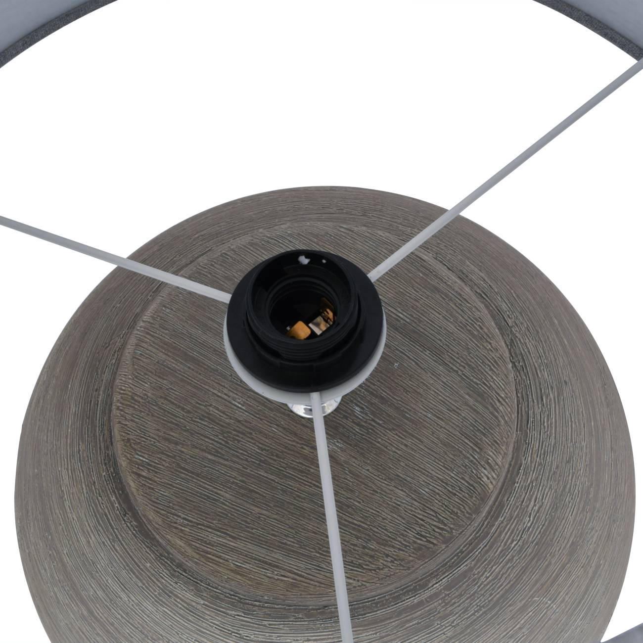 Baslow Etched Grey Small Ceramic Lamp with Shade - 28 x 28 x 43