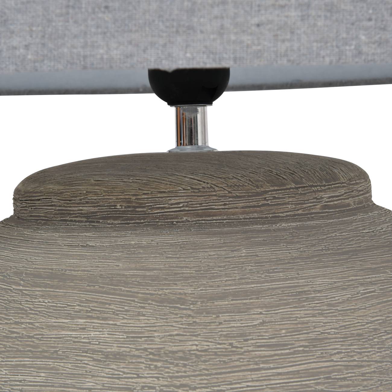 Baslow Etched Grey Small Ceramic Lamp with Shade - 28 x 28 x 43