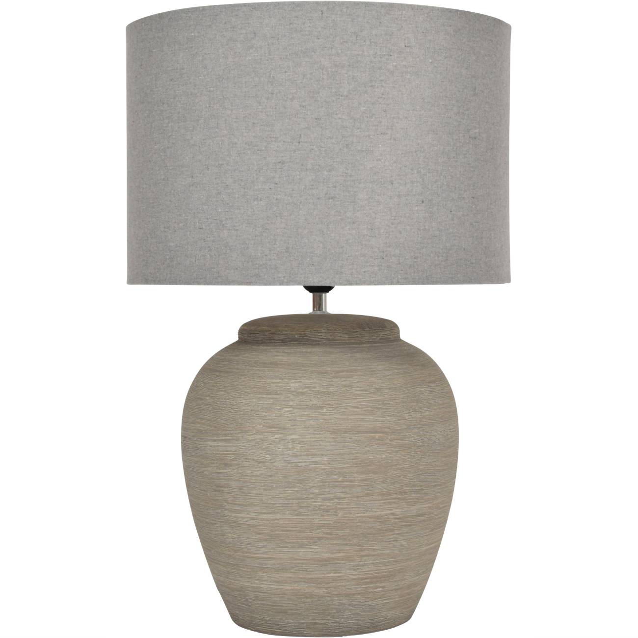 Baslow Etched Grey Small Ceramic Lamp with Shade - 28 x 28 x 43