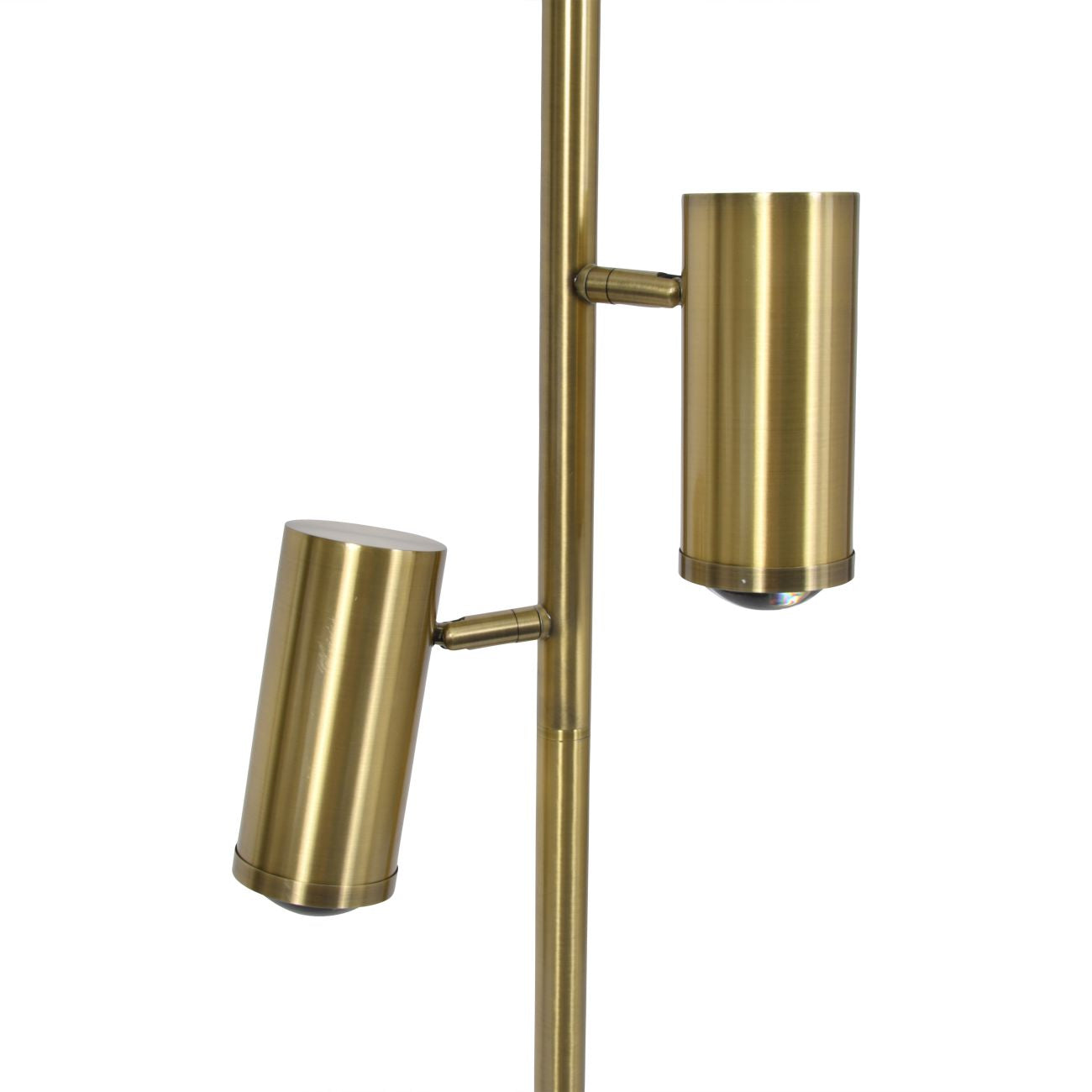 Brushed Brass Triple Spotlight Floor Lamp G9 20W