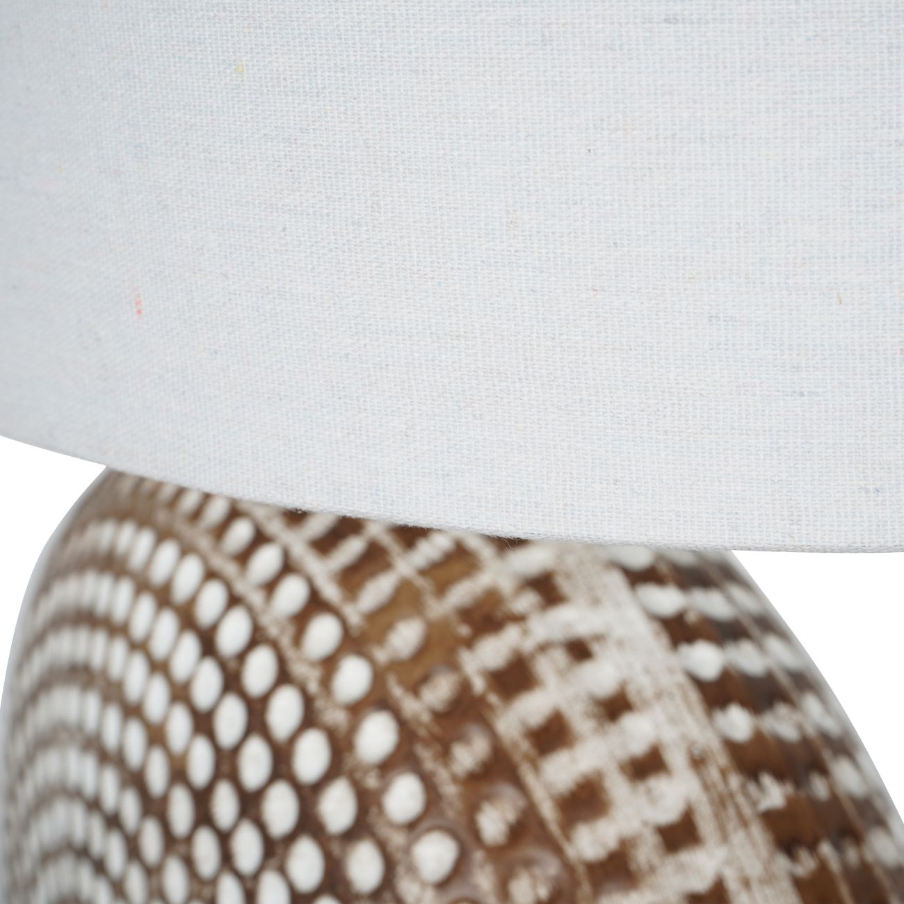 Libra Brown Ceramic Lamp - 65cm with Ivory Oval Drum Shade