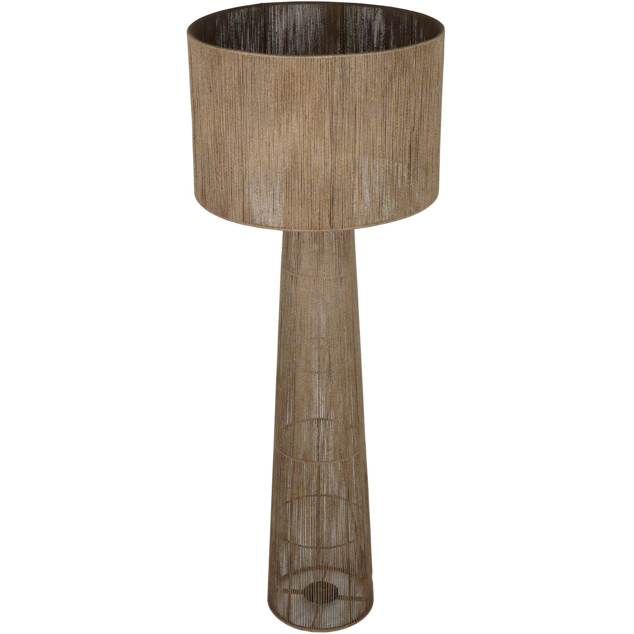 Jute Floor Lamp with Large Jute Shade - 160cm