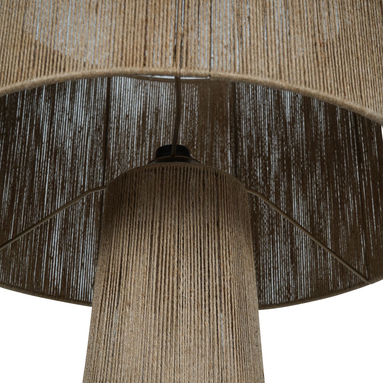 Jute Floor Lamp with Large Jute Shade - 160cm