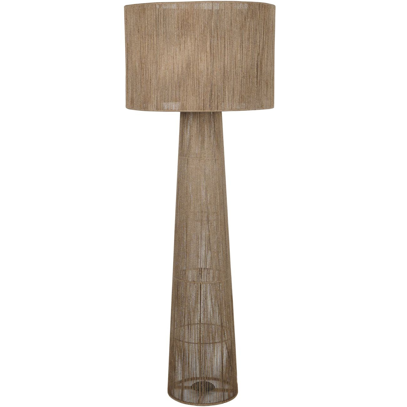 Jute Floor Lamp with Large Jute Shade - 160cm