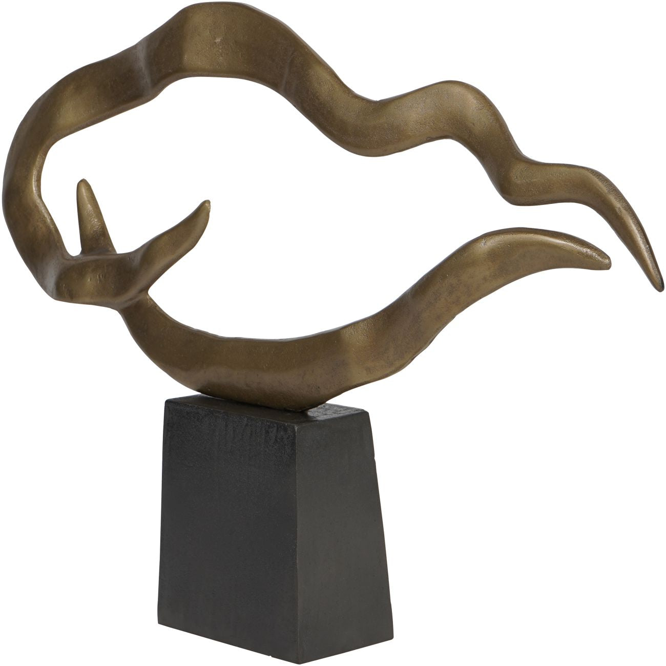 Isla Small Textured Brass Aluminium Abstract Sculpture - 84cm x 54cm