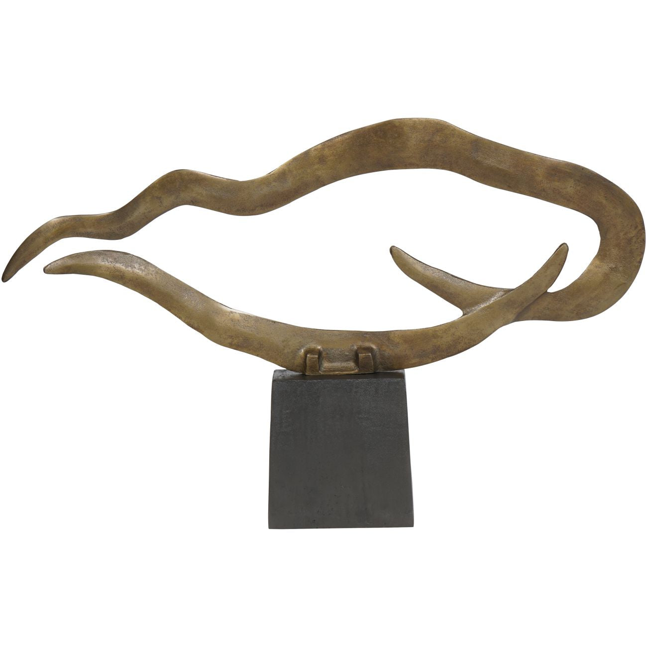 Isla Small Textured Brass Aluminium Abstract Sculpture - 84cm x 54cm