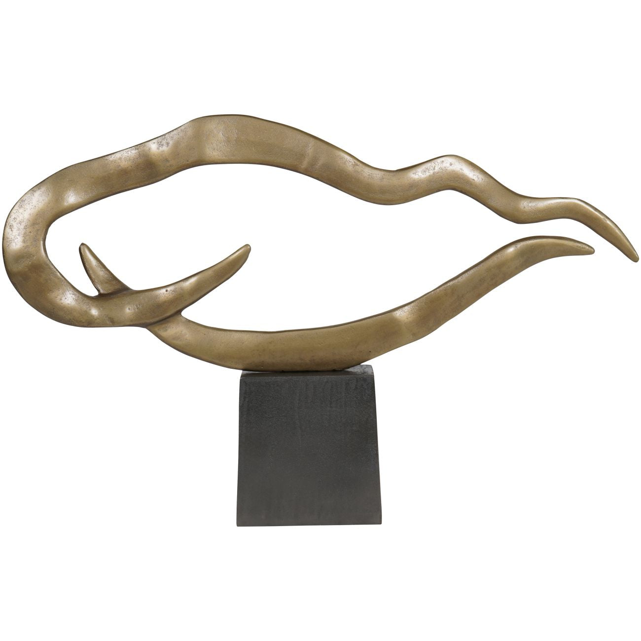 Isla Small Textured Brass Aluminium Abstract Sculpture - 84cm x 54cm