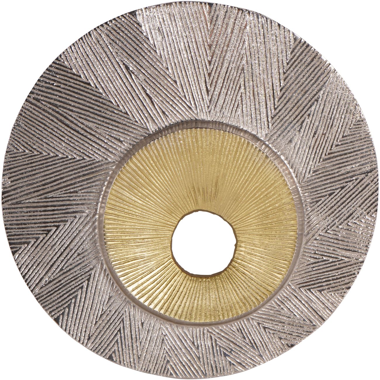 Medium Nickle and Gold Aluminium Wall Art - 38cm