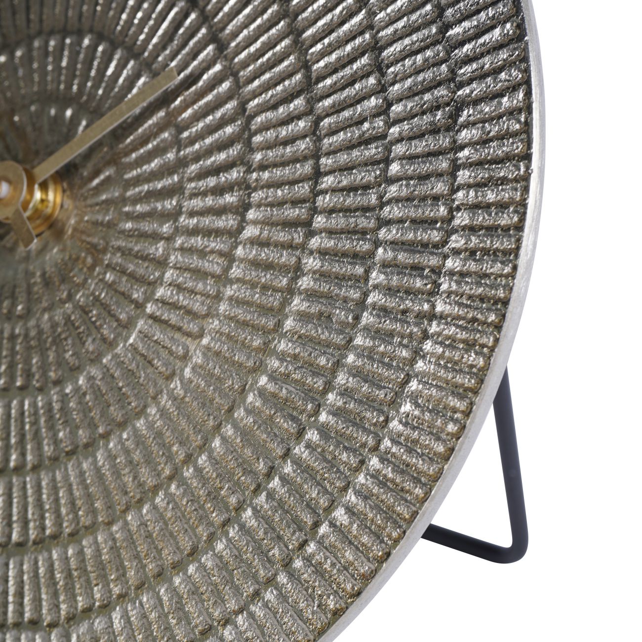 Textured Champagne Gold Mantel Clock - 20cm