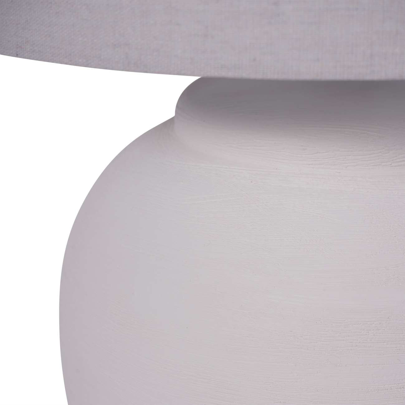 Rhodes White Ceramic Lamp base with shade - 58.5cm
