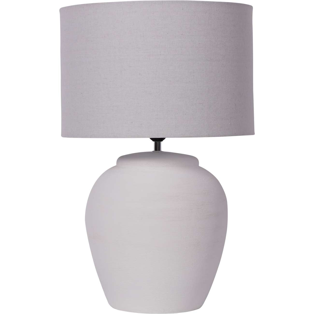 Rhodes White Ceramic Lamp base with shade - 58.5cm