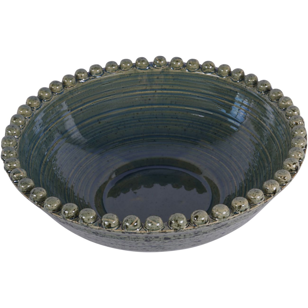Mediterranean Reactive Glaze Ceramic Bowl Green