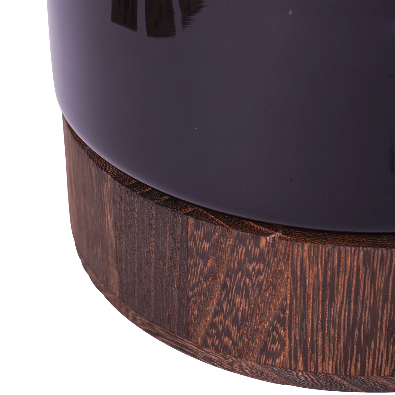 Noir Glass Votive Vase with Wooden Base 31.5cm