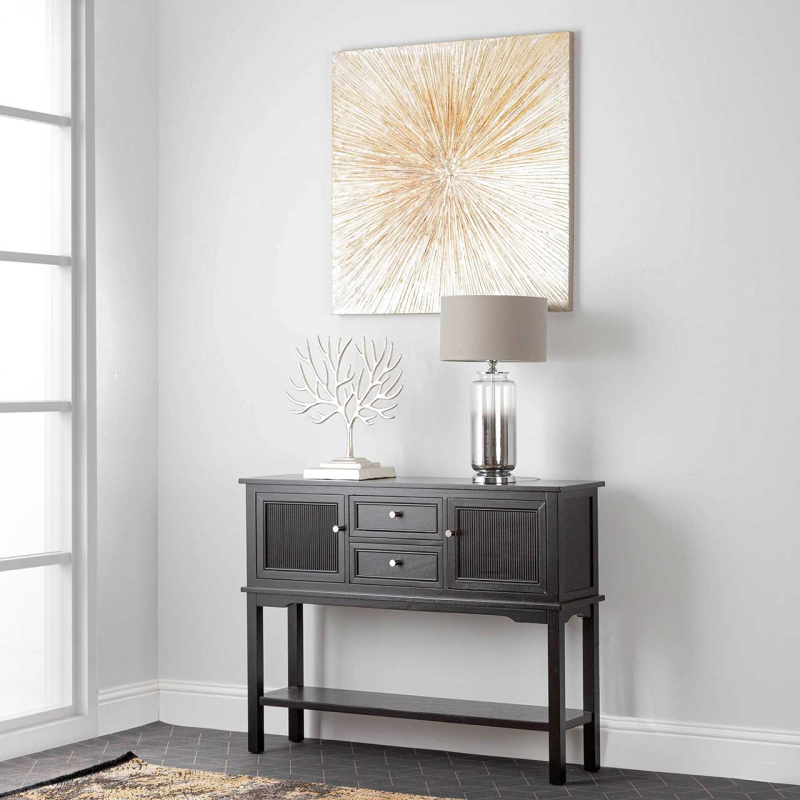 Ashton Black 2 Door Side Sideboard - Gold & Silver Handles Included
