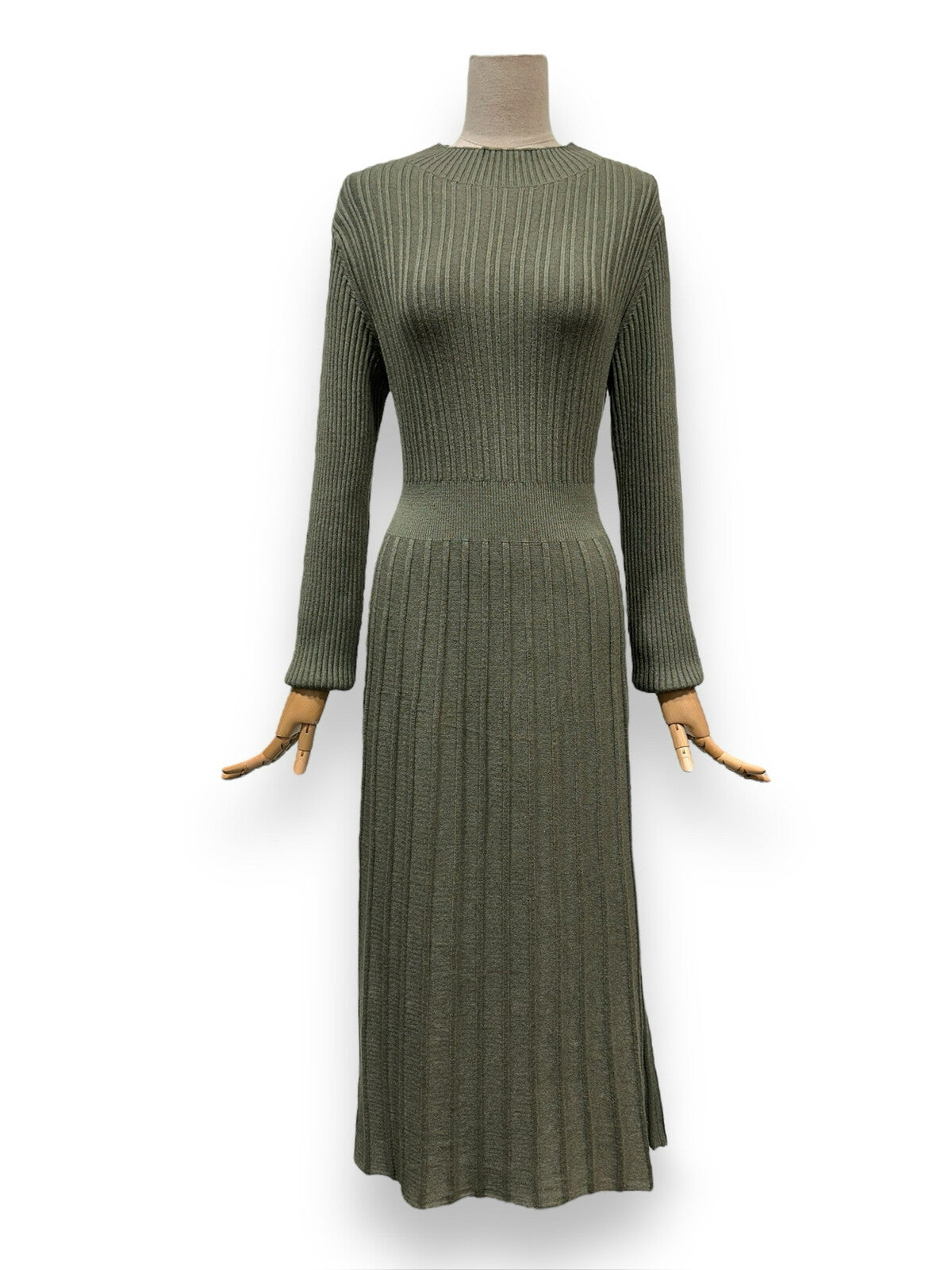Knitted A Line Stretch Ribbed Knit Dress - 4 Colours