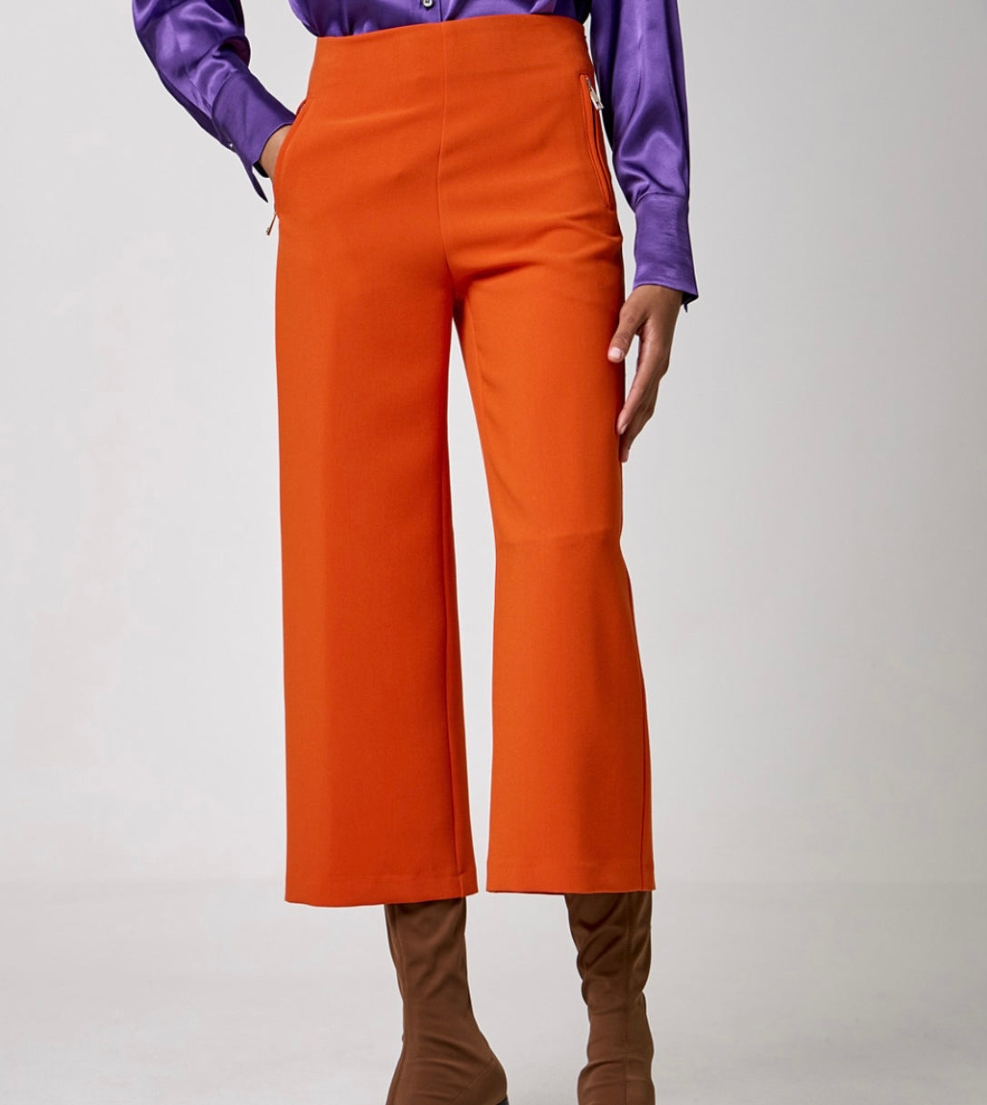 Access Fashion Cropped Wide Pants - Orange