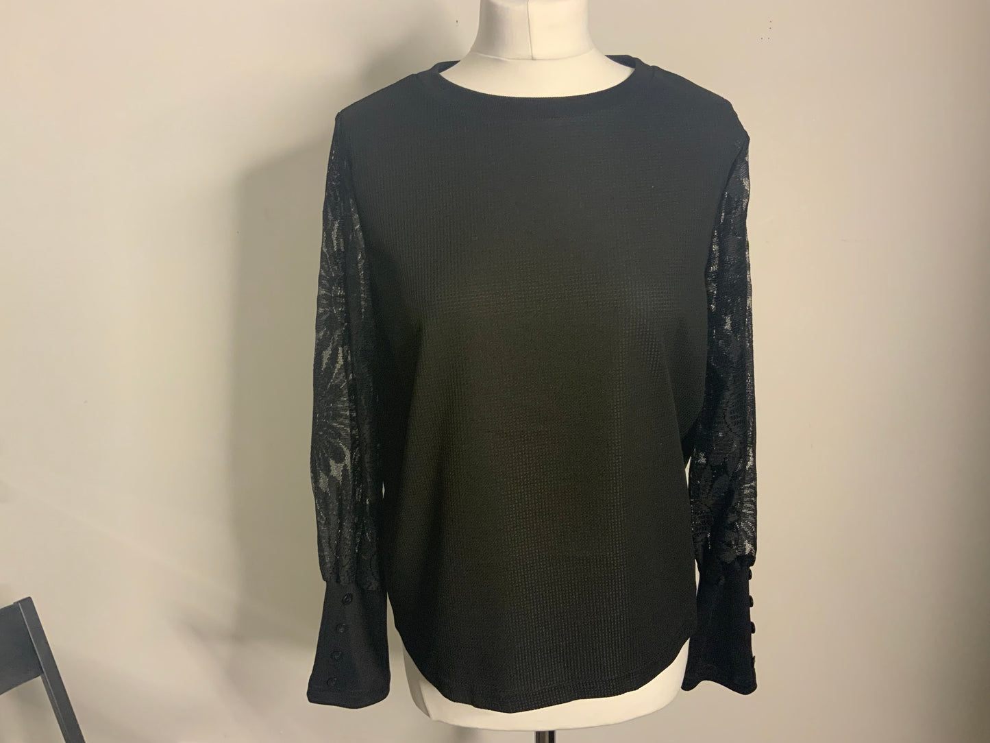 Lace Sleeve Button Top