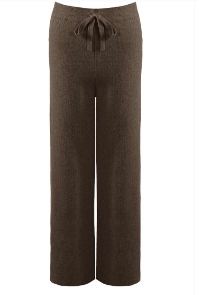 Fine knit wide leg trousers