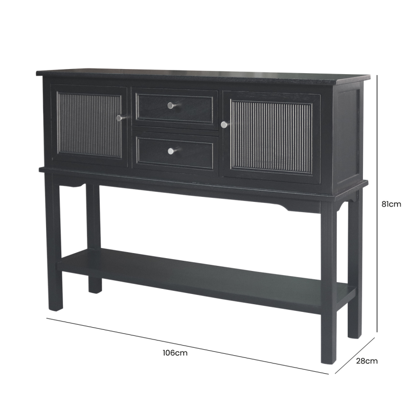 Ashton Black 2 Door Side Sideboard - Gold & Silver Handles Included
