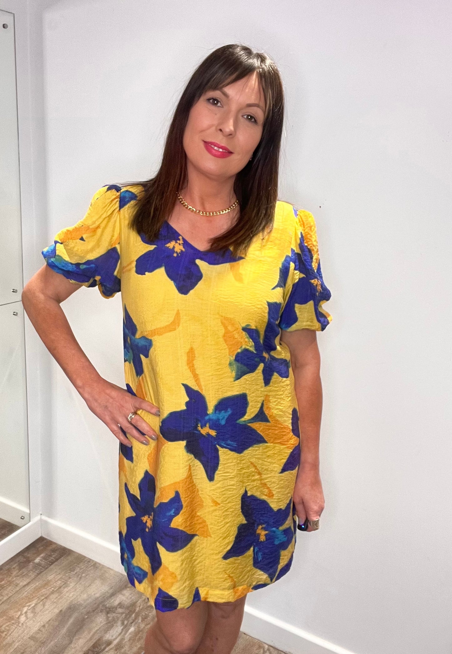 Surkana Tali Yellow Print Dress